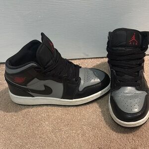 Air Jordan Black and Gray Mid Sneakers